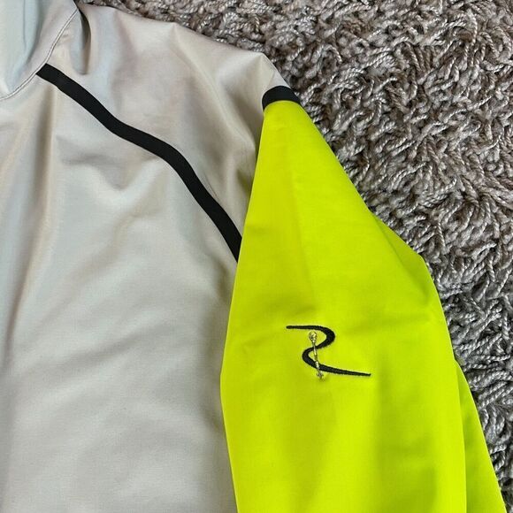 Footjoy Quarter Zip Sweater Mens Medium M Green Golf Stretch Performance Striped - Picture 7 of 12